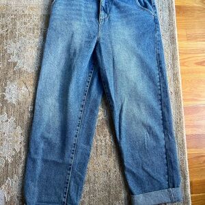 Forever 21 paper bag waist relaxed, denim, jean